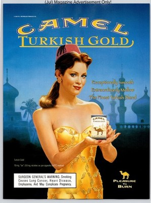 Camel Turkish Gold Vintage Glamour Woman Cigarettes Promo 2001 Advertisement