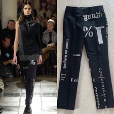 Comme des Garcons Vintage Black Printed Slacks Pants Runway Made in Japan