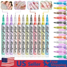 12-Color Nail Art Pens Set,Latest New DIY Nail Art Markers Drawing Painting Line