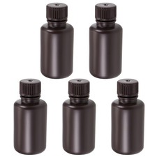 Plastic Reagent Bottle 60ml Sample Sealing Liquid Storage Container Brown 5pcs