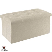 Versatile 30” Folding Storage Ottoman with 23 Gallon Capacity – Stylish & Sturdy