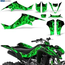 Graphics kit Sticker Decal Wrap for Suzuki LTZ/KFX 400 03-08 GREEN FLAMES