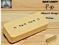 G.M. P-90 Soap Bar  Pickup Bridge Cream Alnico 5 for Gibson, Epiphone ®
