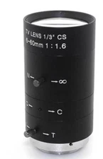 Camera Varifocal Lens FL 6-60mm F1.6 CS Mount FOV 50°-4.9° Format 1/3"