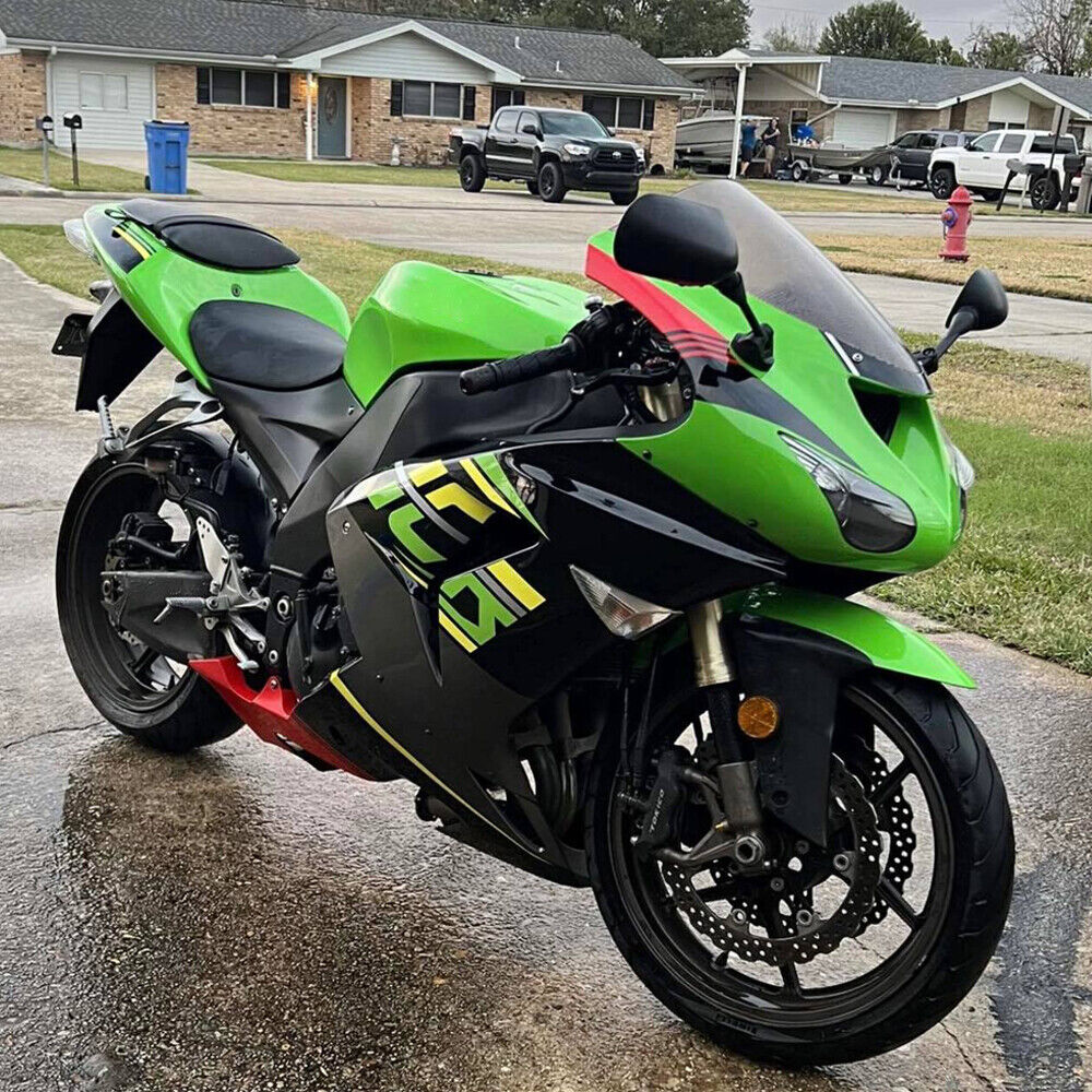 Injection Green Black Plastic Fairing Fit for Kawasaki ZX10R 2006 2007 a046 Injection Green Black Plastic Fairing Fit for Kawasaki ZX10R 2006 2007 a046