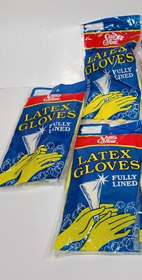 Medium - 3 Pairs - Yellow Kitchen Cleaning Dishwashing Nitrile Reusable Gloves