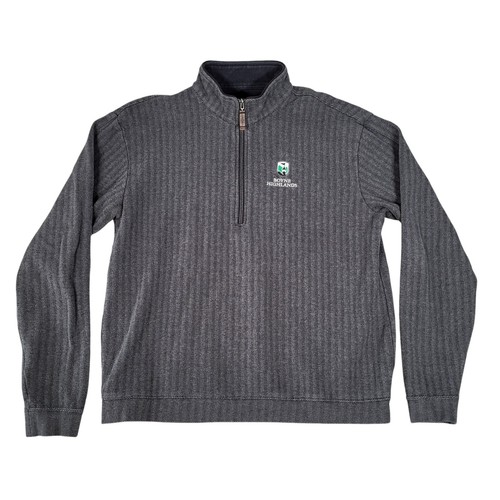 Straight Down Sweater Mens XL Gray 1/4 Zip Pullover Golf Fleece Boyne Highlands