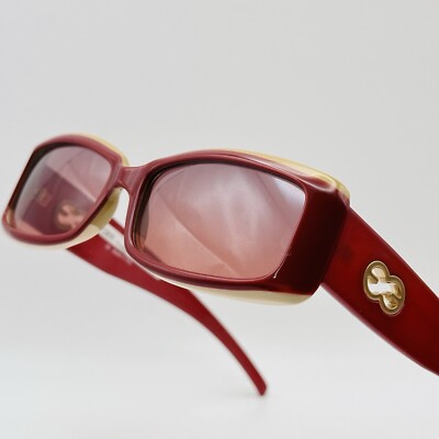 ESCADA Sonnenbrille Damen eckig rot braun schmal Y2K Mod. SES 040 NOS