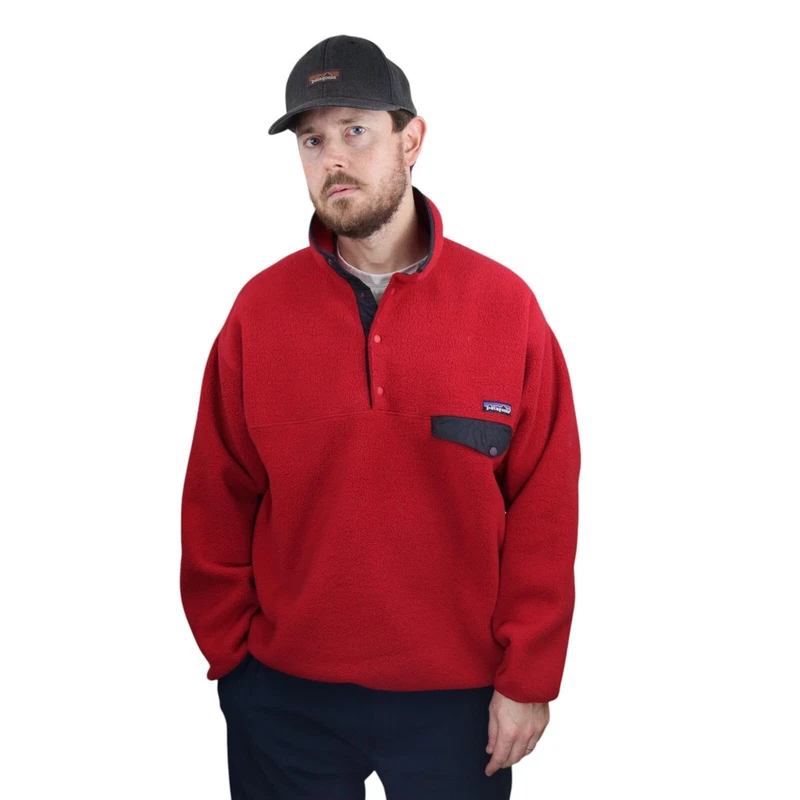 patagonia synchilla snap-t pullover fleece vtg 90 jacket