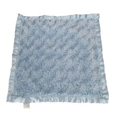 Bearington Baby Collection Blue Plush Satin Trim Edge Security Blanket Lovey 15"