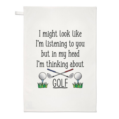 I Might Look Like I'm Listening To You Golf Geschirrtuch Geschirrtuch Papa Vatertag