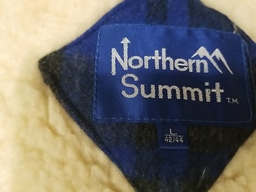 Vintage Northern Summit Large 42/44 Blue Plaid Sherpa Lined Trucker Vest Taiwan - Picture 11 of 12