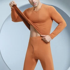 Men Long Sleeve Long Johns Set Mens Ultra Soft 2 Pieces Suits Thermal Underwear