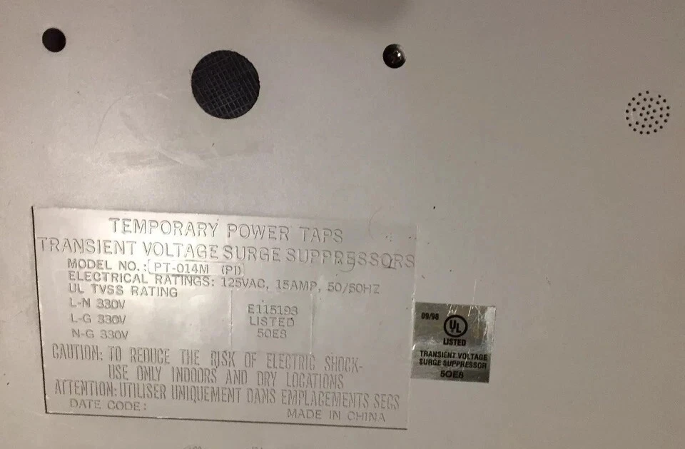 Supresor de sobretensiones vintage 5 tomas de corriente grifos voltaje transitorio Pt-014m  Foto 2 de 4