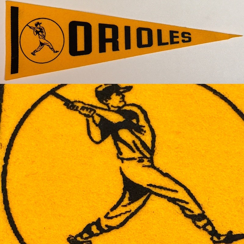 1960s Baltimore Orioles Mini Pennant Mlb Baseball 5x15 Bazooka O's Vintage