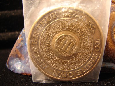 Alcoholics Anonymous AA 3 Year Bronze Medallion Coin Chip Token ...