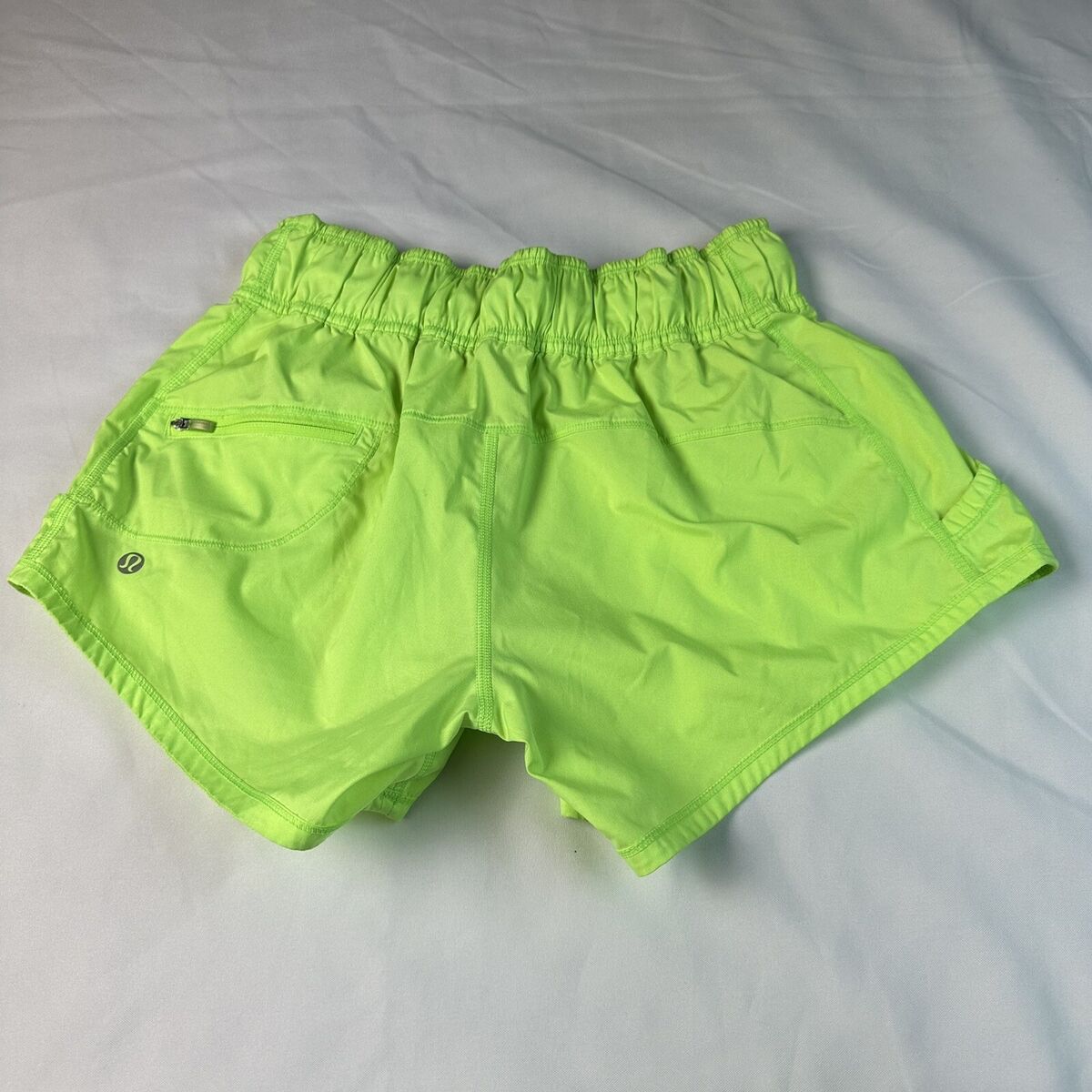 Lululemon Work It Out Short Zippy Green Bright Neon RARE Lululemon Work It Out Short Zippy Green Bright Neon RARE