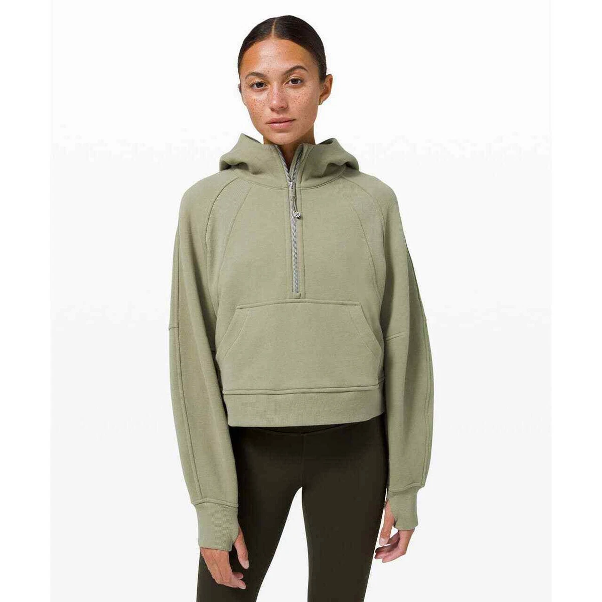 Lululemon Scuba Oversized 1/2 Zip Hoodie Rosemary Green ML