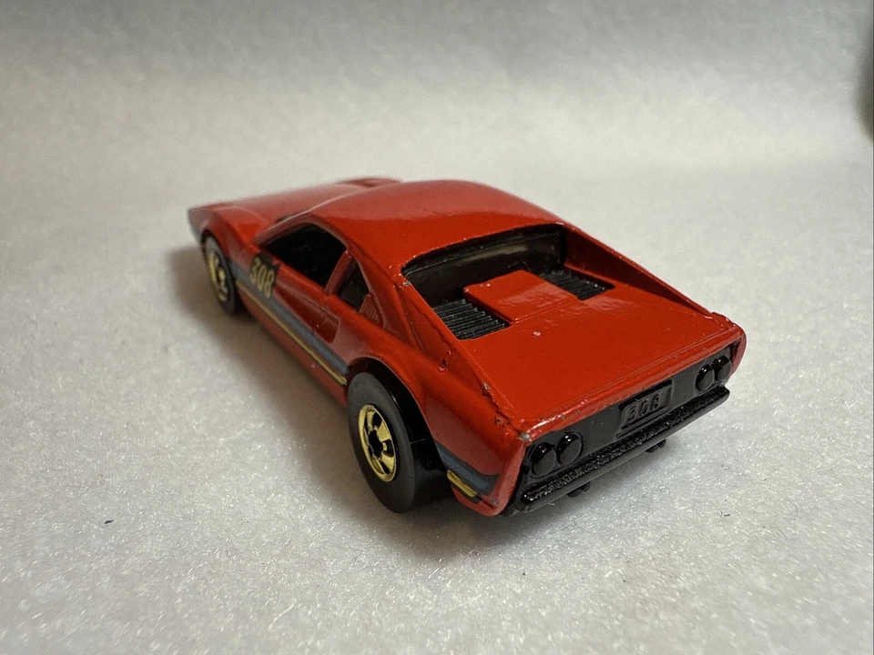 De colección 1977 Hot Wheels Ferrari 308 rojo diecast ruedas doradas ¡Bonito! Foto 3 de 4
