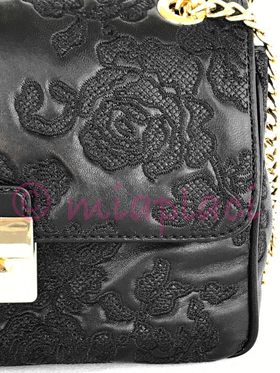 NWT MICHAEL Michael Kors Sloan Large Lace Chain Shoulder Bag Black