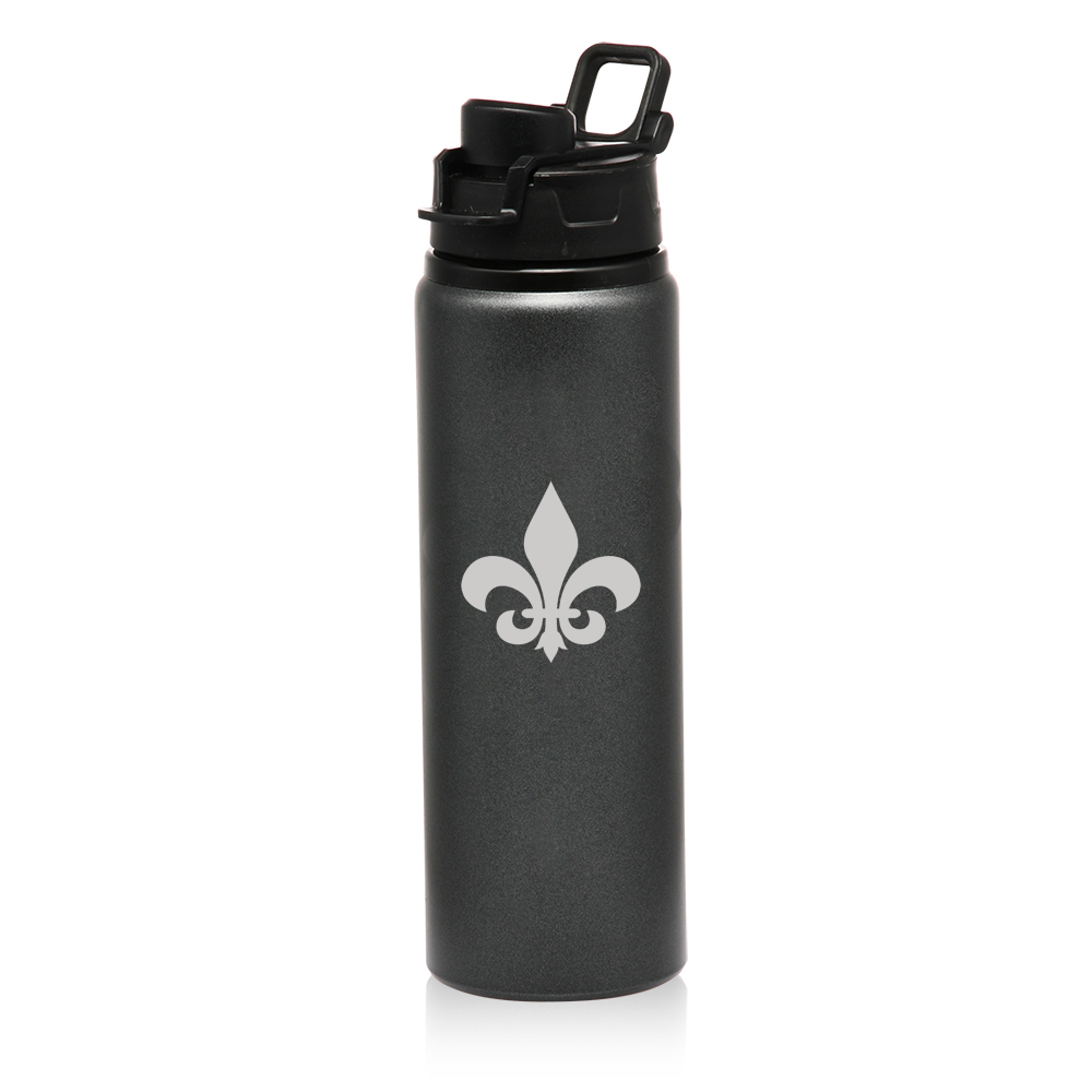 25oz Aluminum Sports Water Bottle Travel Canteen Fleur-de-lis