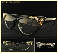 Classy Elegant Retro Cat Eye Style Clear Lens EYE GLASSES Unique Fashion Frame