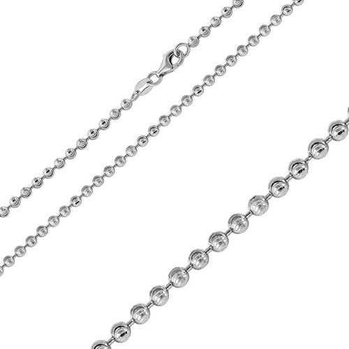 Cheville Femme Plaqué Argent - Perles Boules Et Double Chaîne - Longueur Réglable A05