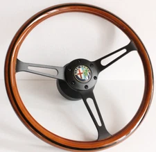 Steering Wheel fits For Alfa Romeo Wood Black 380mm Classic Spider 1990-1994
