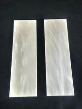 2 Pcs Of .250" Kirinite™ White Pearl Knife Handle Blanks Scales 5.7" x 1.7"