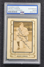 1982 MICKEY VERNON Signed Cramer Baseball Card-SENATORS-INDIANS-RED SOX-PSA
