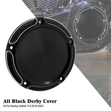 Black Derby Cover For Harley Softail 107 114 Breakout Street Bob Fat Boy 18-2025