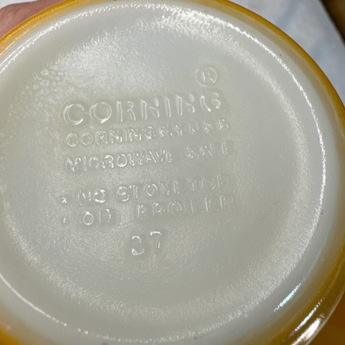 Vintage Set of 6 Corning Gold Yellow Coffee Cups Mugs Corningware Tableware - Picture 6 of 6