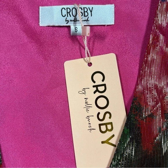 Vestido Crosby by Millie Burch Lauren Multicolor En Niveles Brillante Vestido de Fiesta Talla S Foto 3 de 4