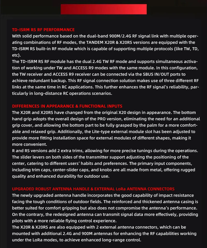 FrSky Tandem X20R Transmitter Remote control Up to 24 Channels For RC Model - Image 3 of 4