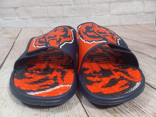 NFL Chicago Bears Mens Slides Size XL 13-14 Sandals House Shoes Blue - Picture 6 of 14