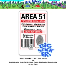 AREA 5150 ID Credit Card SMART Sticker Skin Wrap, Card Sticker Decal