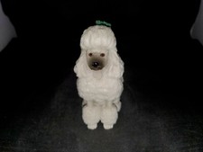 White Sitting Poodle Christmas Ornament