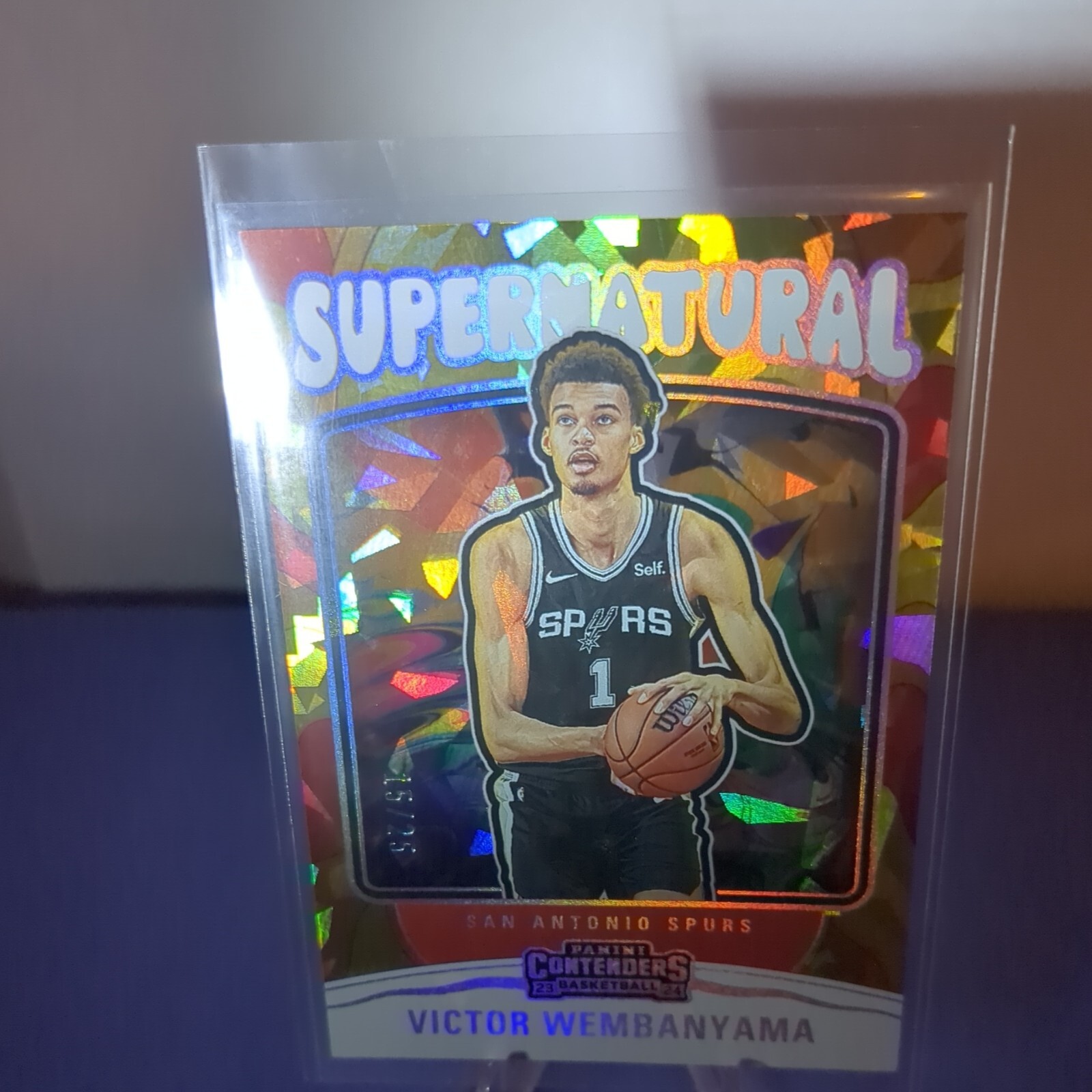 2023-2024 Panini Contenders RC Victor Wembanyama Supernatural Cracked Ice #15/25
