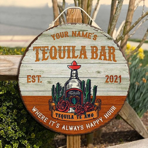 Custom Mexican Tequila Bar Printed Wood Sign, Taco Bar & Grill Decor Saloon Sign - Picture 10 of 10