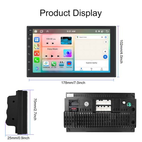 7" Android 13 Auto Stereo Radio Carplay GPS Navi WIFI 4+64GB Doppio 2 Din MP5 BT - Foto 15 di 23