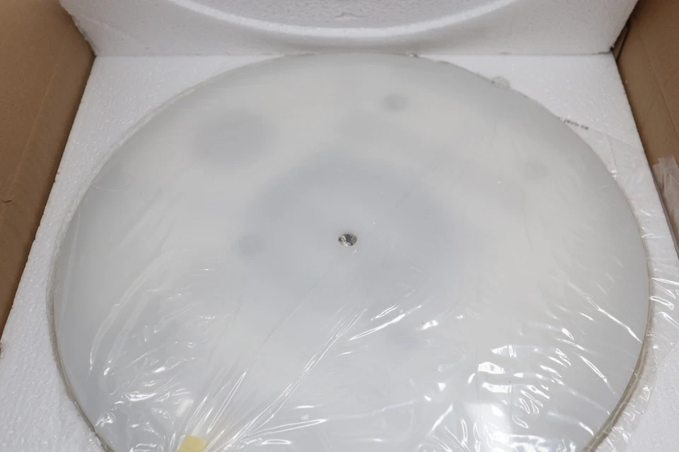 Livex Flush Mount with Off-White Fabric Hardback Shade Brushed Nickel - Image 2 of 4