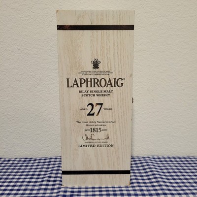Laphroaig 27 Year Old Islay Single Malt Scotch Whisky Empty Box Rare Collectable