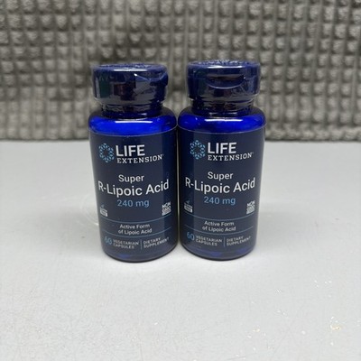 Super R-Lipoic Acid 240mg R-ALA Bio-Enh Act. Lipoic Acid 2X60Caps Life Extension