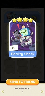 1 x Reality Check Aufkleber - 4 Sterne      - (Mono_poly_go)