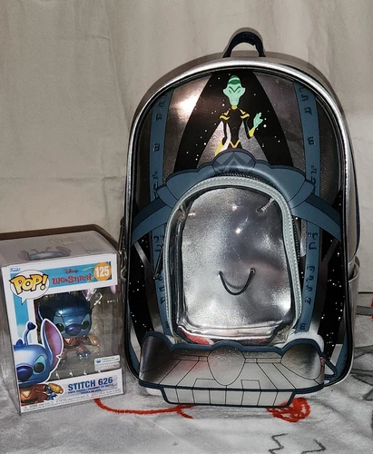 Funko Pop! Stitch 626 Metallic #125 LE 3000 & Loungefly Light Up Mini Backpack