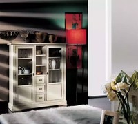Wohnzimmer MöBel Holz Vitrine Glas Schrank Echtholz Anrichte Vitrine