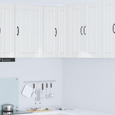 Kitchen cabinet High Gloss White 57x57x80cm Engineered Wood Sliding Doors Small
