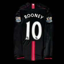 2007-08 Manchester United Away Long Sleeve No.10 Rooney Official