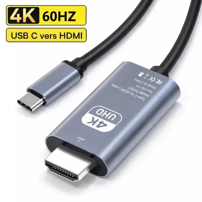 Câble Adaptateur USB-C vers HDMI 4K 60HZ Écran Ultra HD Haute Qualité 2M - Photo 1/4