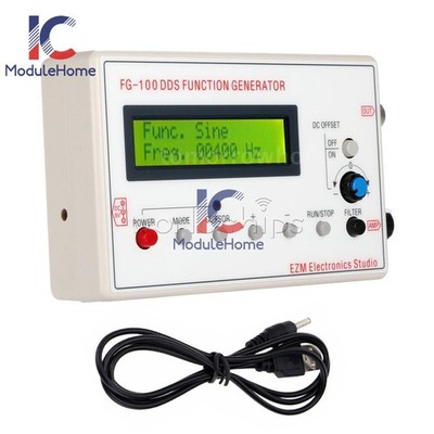 DDS Function Signal Generator Module 1HZ-500KHz Sine + Square Wave + Case FG-100